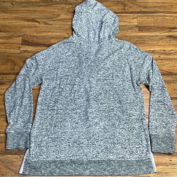 Hem & Thread Gray Hooded Sweater Womens Small Hooded With Tie Front - Picture 9 of 9